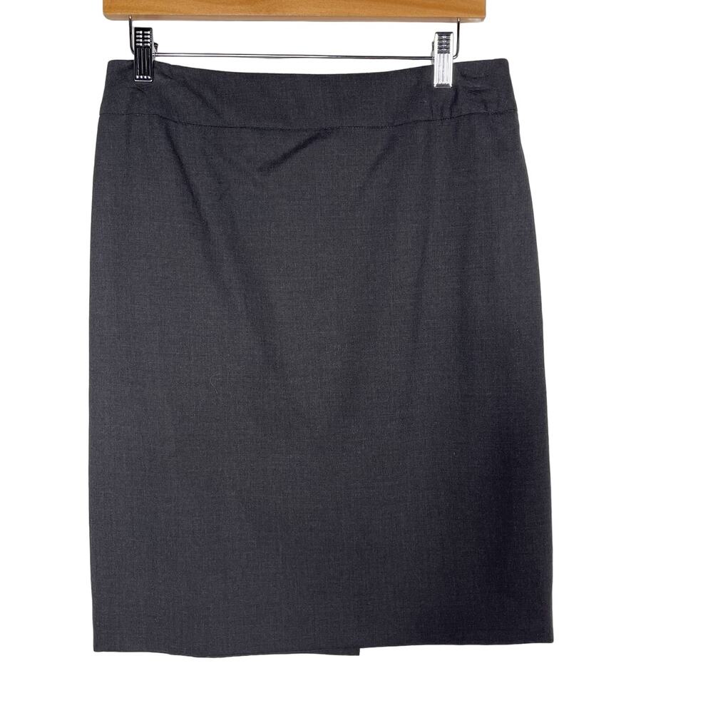 Pendleton 8 Petite Gray Pencil Skirt Virgin Wool Stretch Made in USA Work Career